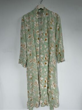 Tranquil & True Light Mint Green Floral Lightweight Robe Size L/XL